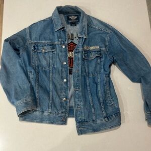 Harley-Davidson Light Blue Denim Jacket with Black Patch